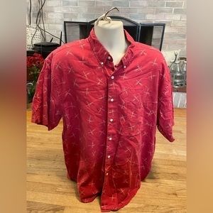 Eddie Bauer red canoe paddling shirt mens‎ size xl button down shirt vacation